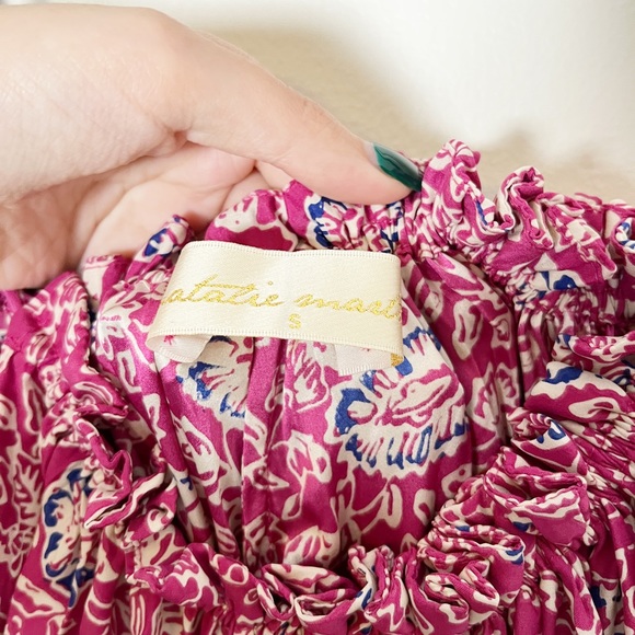 Natalie Martin Jerusha Dress Floral Print Lavendar Pink Floral Silk Small - Picture 7 of 10